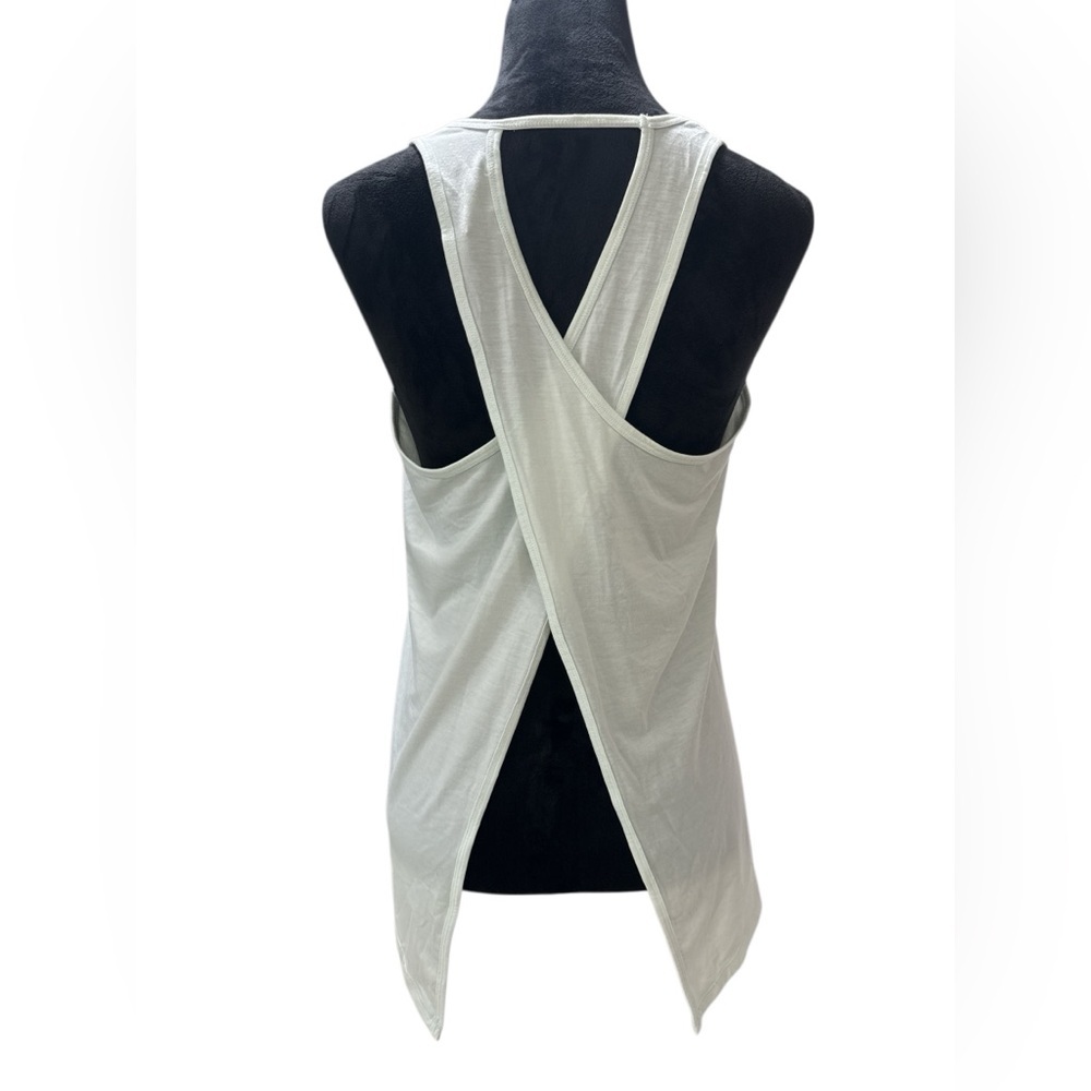 Athleta Essence Tie Back Tank Light Blue Mint Open Back Yoga Top Sm Athleisure